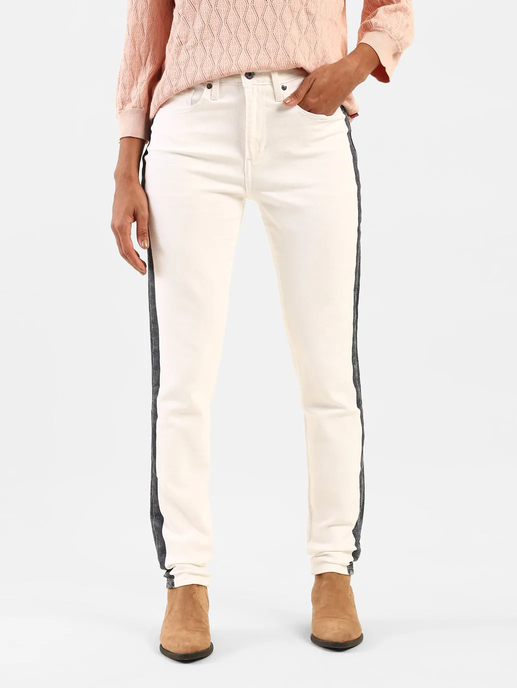 Non Restrictive Thigh Women's 721 White Skinny Fit High Rise Jeans