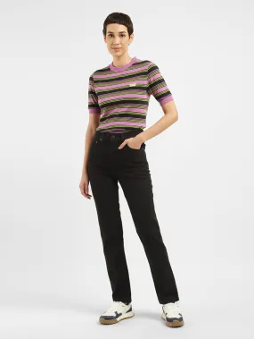 Work Meeting Beach Day Women's 724 Black Straight Fit High Rise Jeans