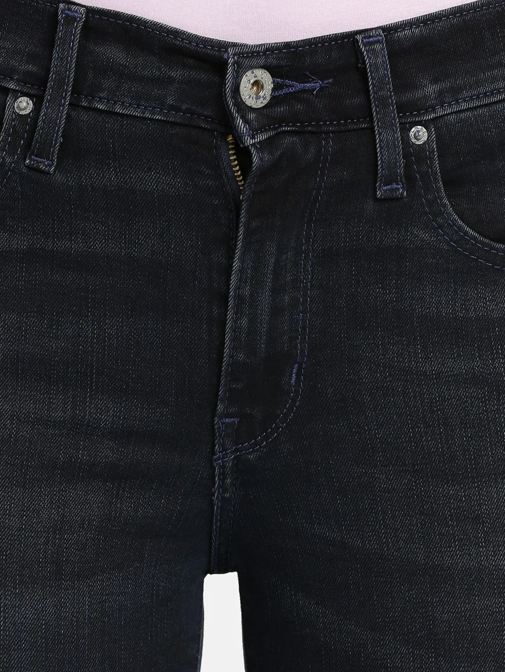 Modern Weekend Style Plain style Women's 724 Blue Straight Fit High Rise Jeans