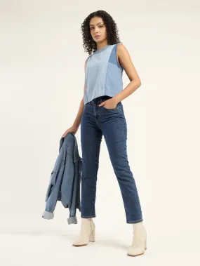 Comfort Stretch Weave Women's 724 Blue Straight Fit High Rise Jeans