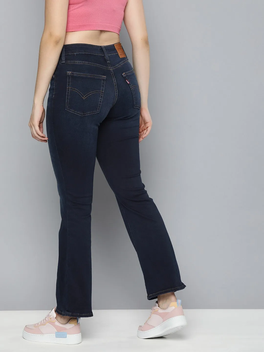 Women's 725 Blue Flared Fit High Rise Jeans Edgy Design Autumn Days Outdoor Enthusiast Streetwear Fan