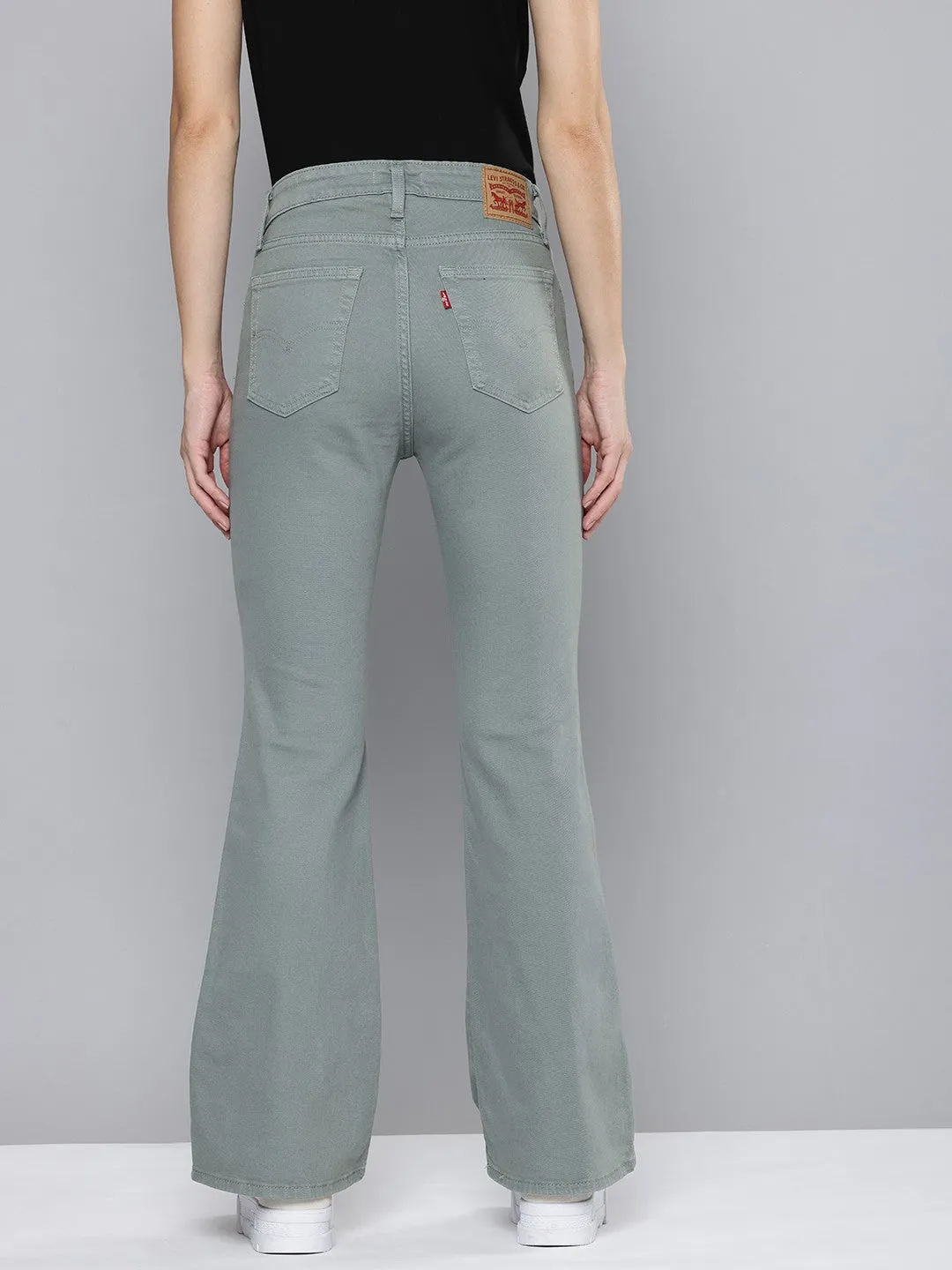 Women's 726 Grey Flared Fit Mid Rise Jeans Minimalist Rainy Day Vintage Lover Modern Winter Warmth Loose