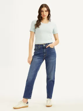 Women's 80s Mom Blue Loose Fit High Rise Jeans Lightweight Denim Blend