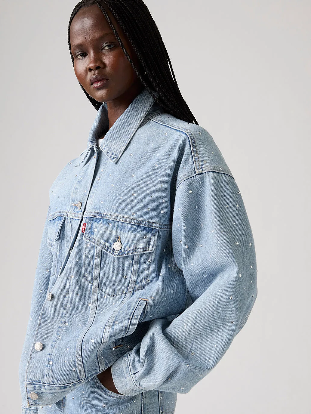Classic Zip Up Eco Friendly Material Women's '90s Trucker Jacket
