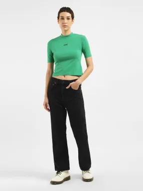 Softened Texture Women's Black Bootcut Fit High Rise Jeans