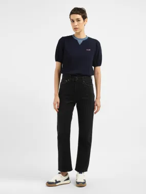 Women's Black Wedgie Straight Fit High Rise Jeans Modern Vibes