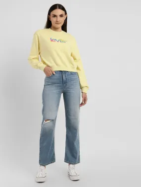 Tailored Comfort Women's Blue Ribcage Straight Fit High Rise Jeans