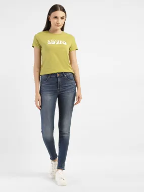 Women's Blue Shaping Wide Leg Fit High Rise Jeans Home Comfort Weekend Warrior