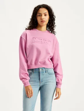 product stain resistant convenience birthday wear Women's Brand Logo Pink Crew Neck Sweatshirt