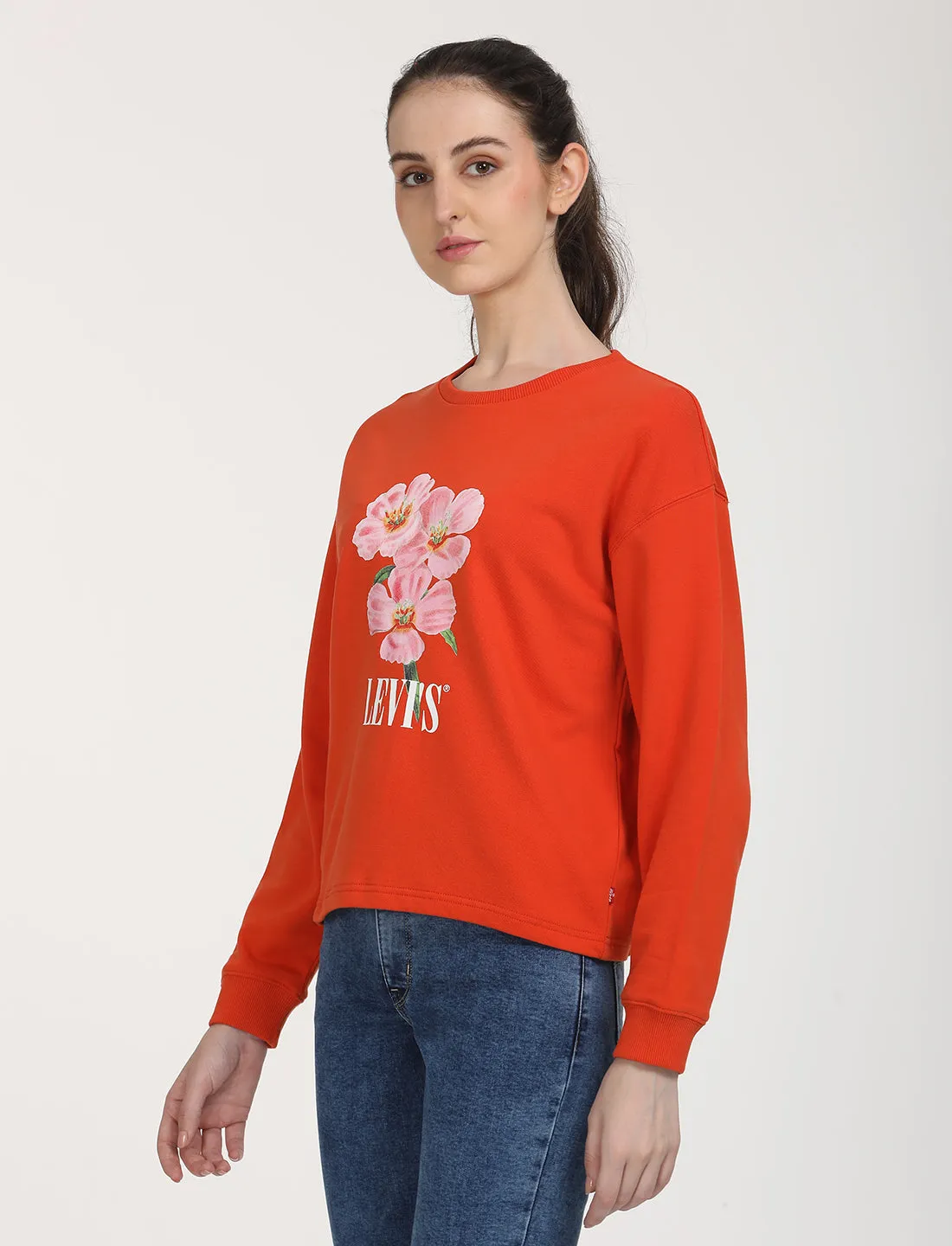 Women's Graphic Orange Crew Neck Sweatshirt product custom made perfection Printed