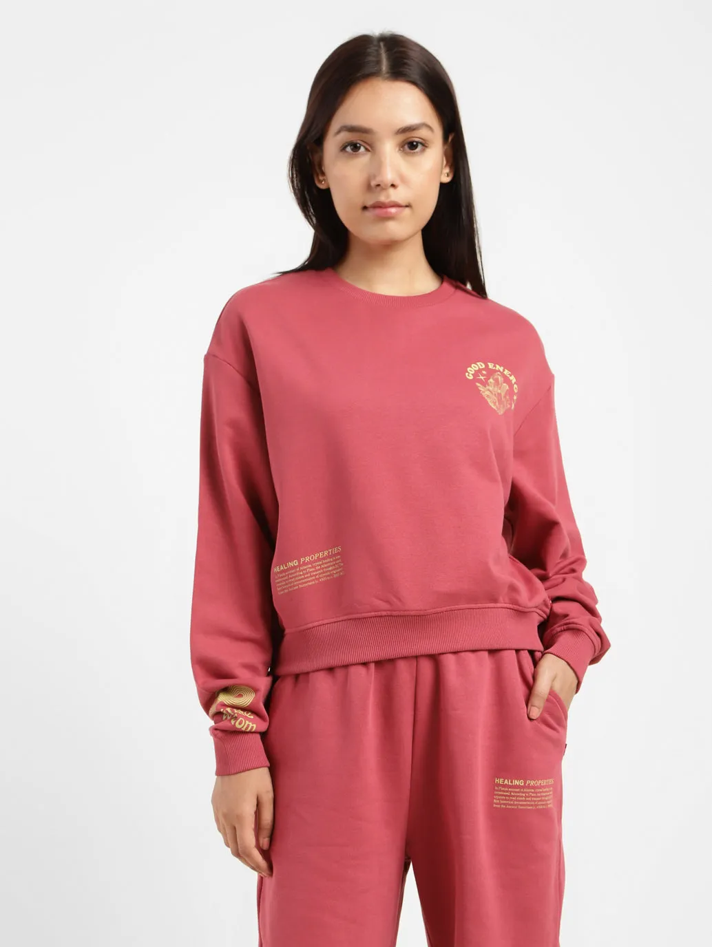 mountain style Comfort Wear Women's Graphic Print Round Neck Sweatshirt