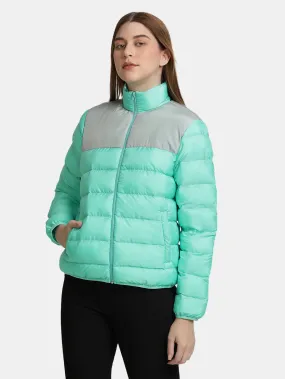 Women's Green Puffer Jackets Daily Commute Wear Recycled materials