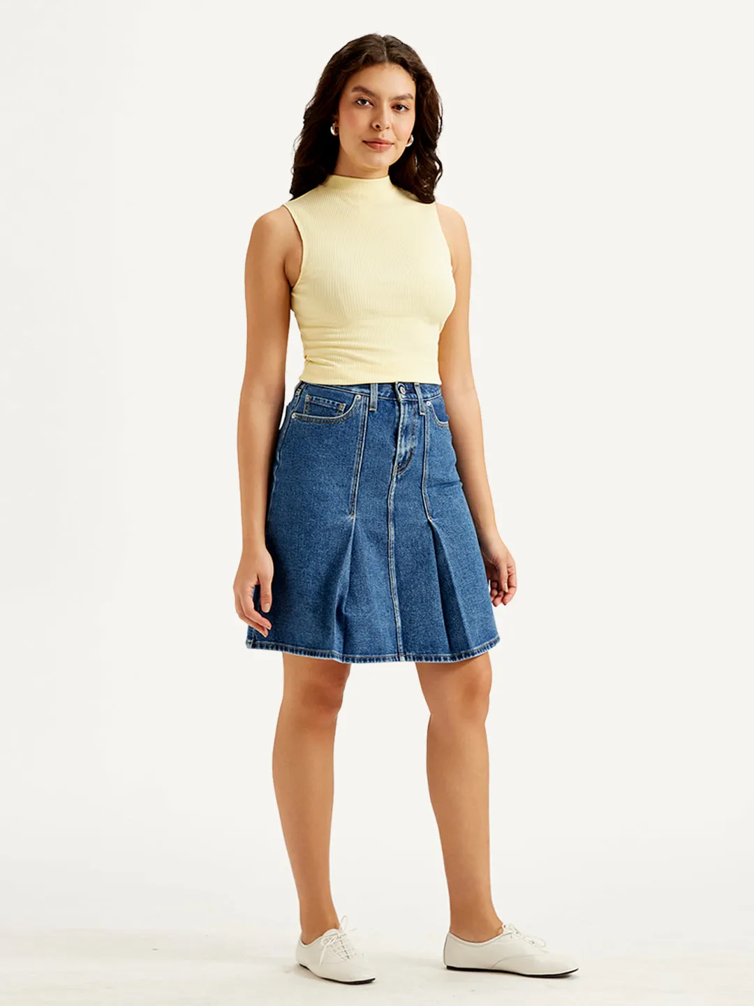 Women's High Rise Blue A-Line Skirt Limited Release