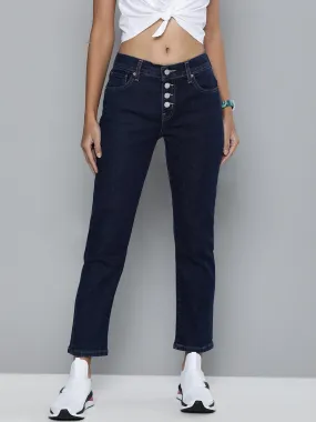 Women's Indigo Skinny Fit High Rise Jeans High Durability