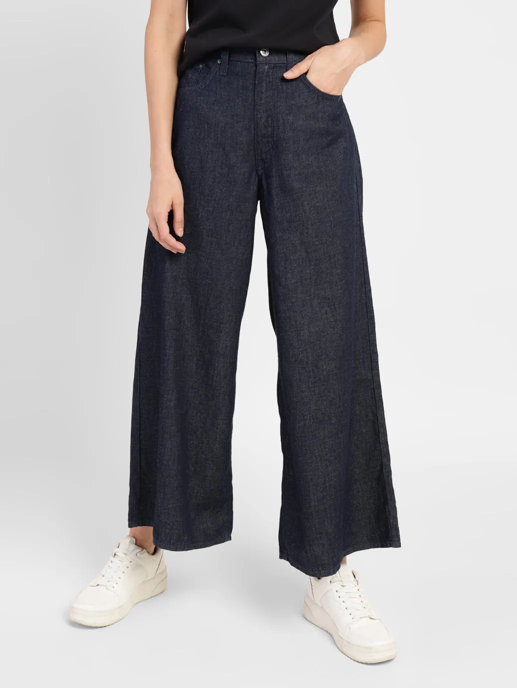 Women's Indigo XL Loose Fit High Rise Jeans Anti Odor Fabric Treatment