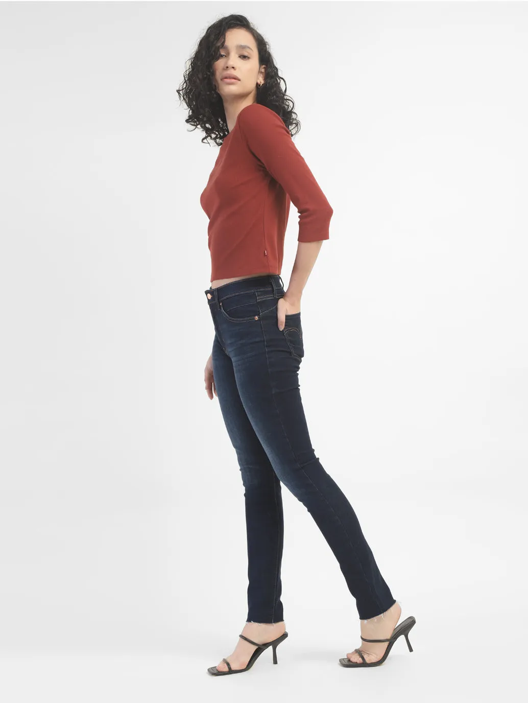 Ready to Wear Women's Navy Blue Revel Shaping Skinny Fit High Rise Jeans