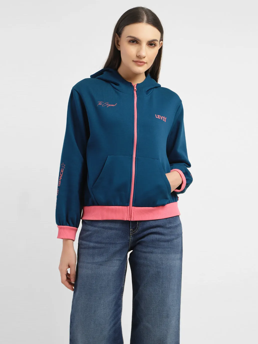 Women's Printed Hooded Sweatshirt product birthday allure Weekend Chic