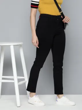 Artist Vibe Everyday Rainy Day Women's Redloop 724 Black Straight Fit High Rise Jeans