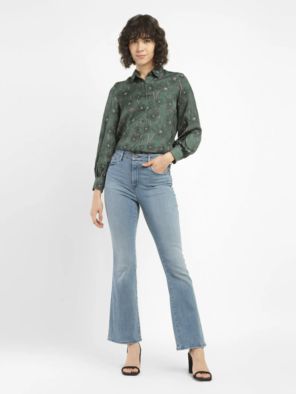 Affordable Durable Women's Redloop 725 Blue Flared Fit High Rise Jeans