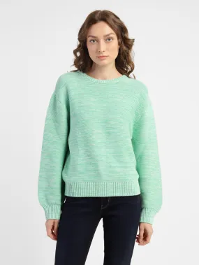 Women's Self Design Round Neck Sweater Minimalist Style Everyday Knit