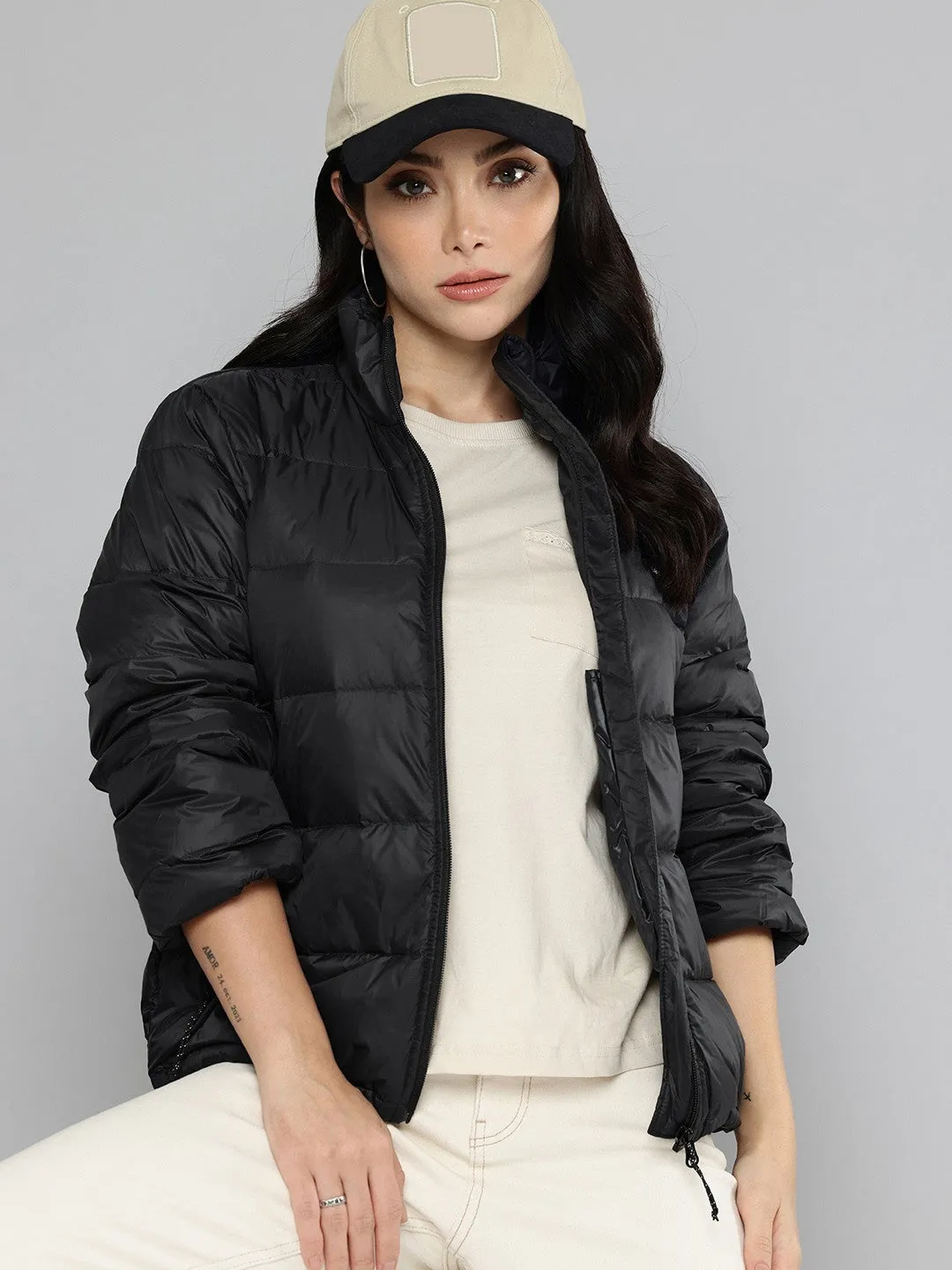 Women's Solid Black Jacket Non Restrictive Cut