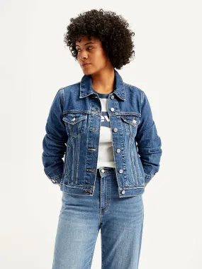 Women's Solid Blue Spread Collar Denim Jacket Monochrome Look