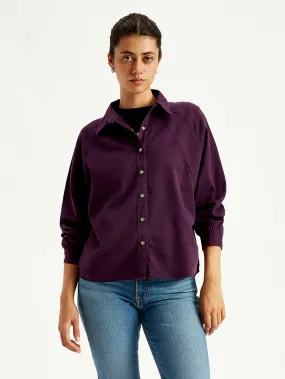 Women's Solid Relaxed Fit Denim Shirt On-The-Go Style
