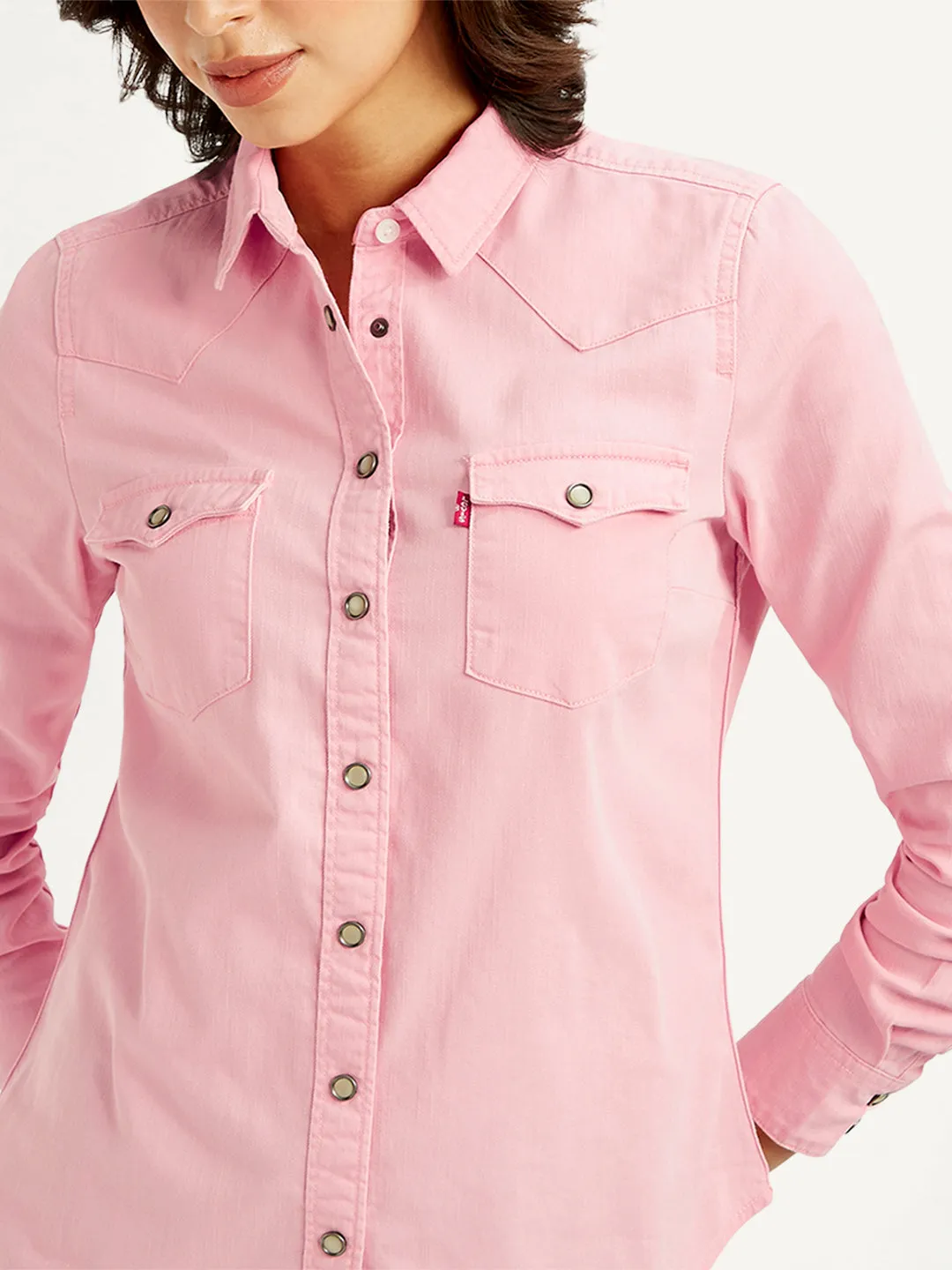 Women's Solid Spread Collar Shirt Mix-And-Match