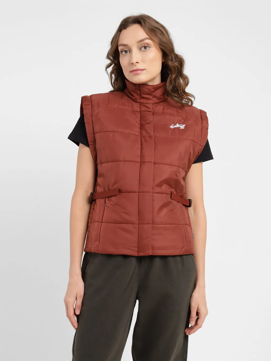 Women's Solid Turtle Neck Jackets Quick Release Fasteners