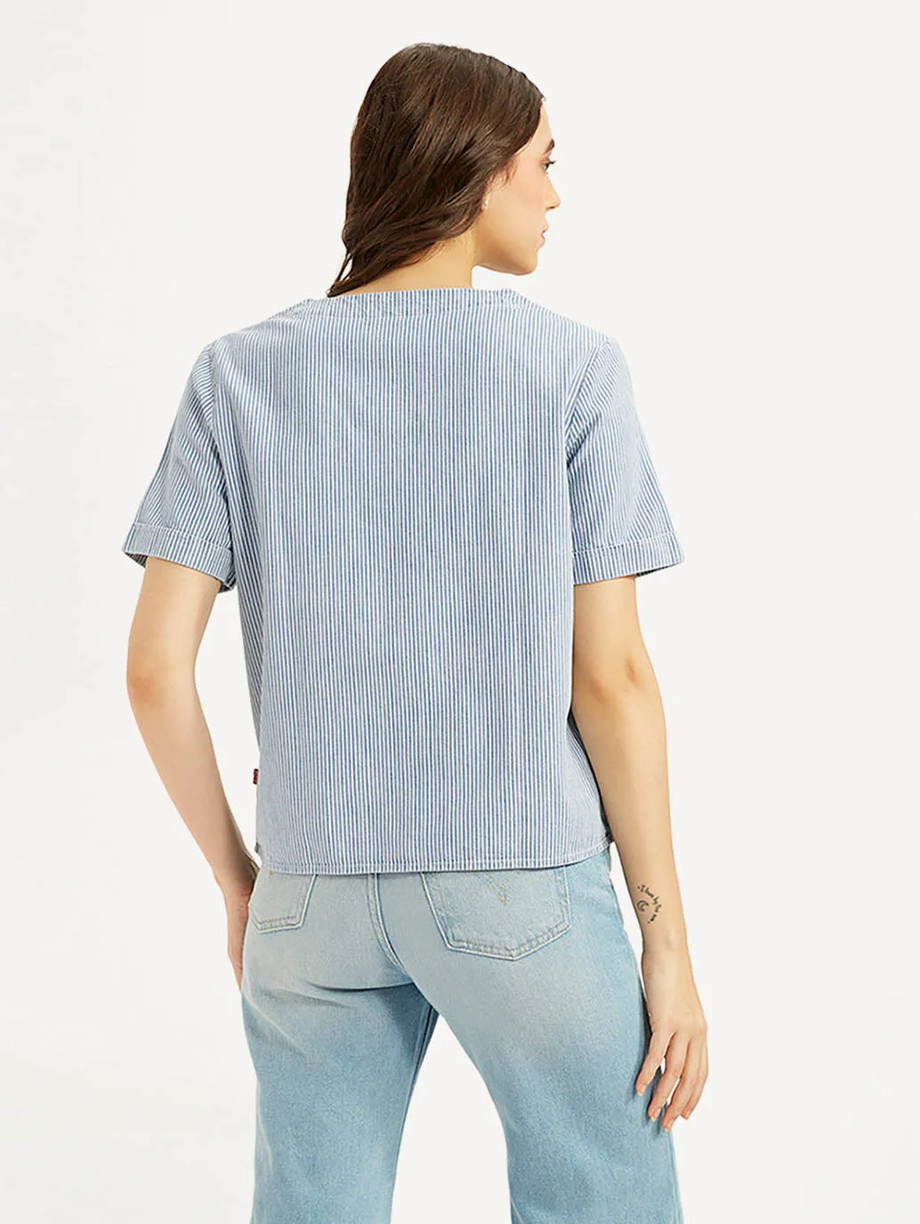 Women's Striped Regular Fit Shirt Premium Quality Roll-Up Sleeve