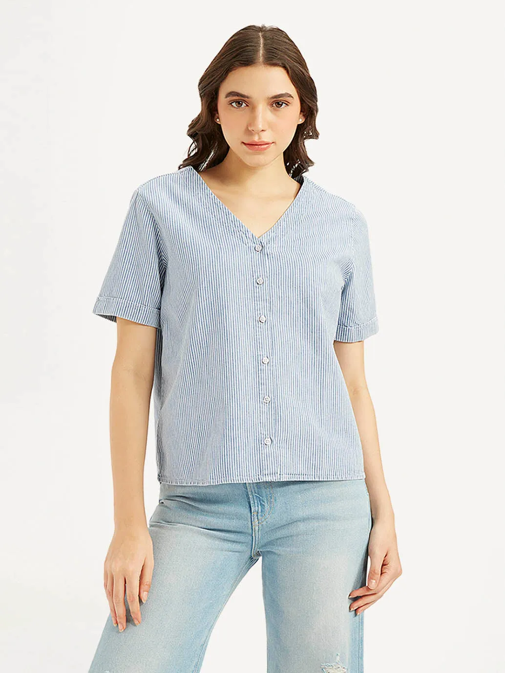 Women's Striped Regular Fit Shirt Holiday Gift