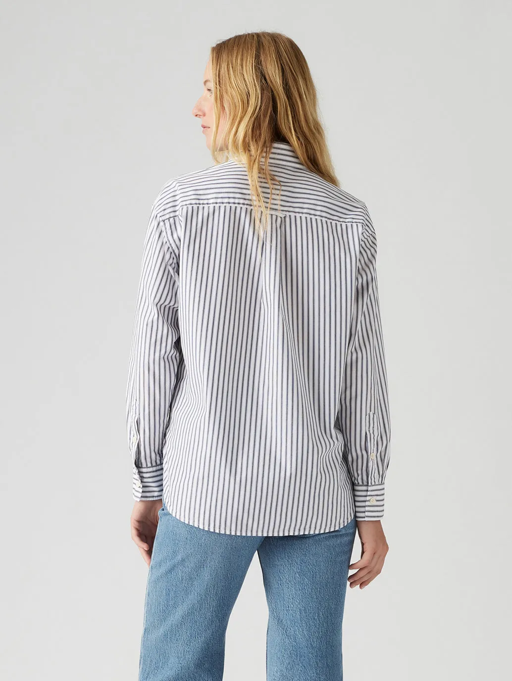 UV Protective Coating Women's Striped Relaxed Fit Shirt