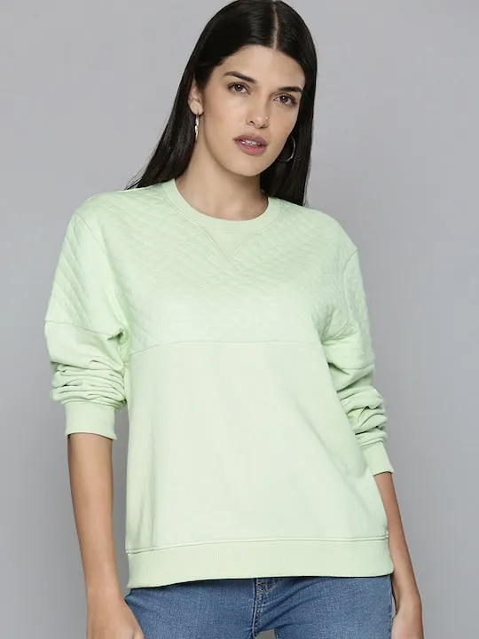 Women's Textured Crew Neck Sweatshirt product brand name recognition Bright Colors