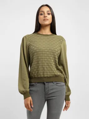 Cozy Fashion Women's Textured Round Neck Sweater