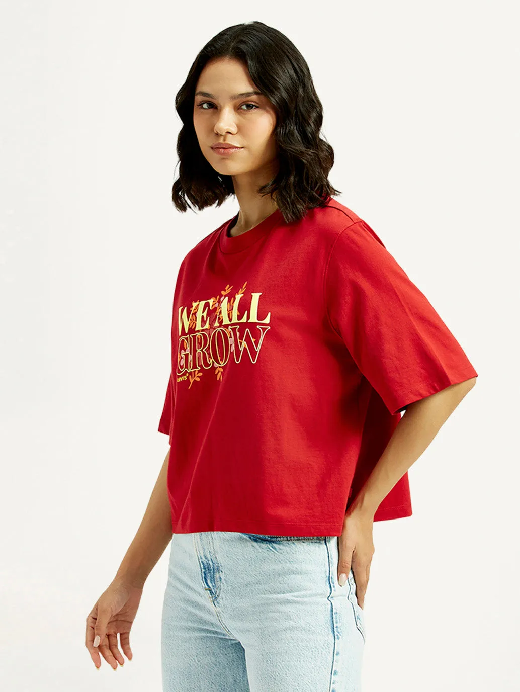 Women's Typographic Print Relaxed Fit T-shirt Quick Dry Wear Fit