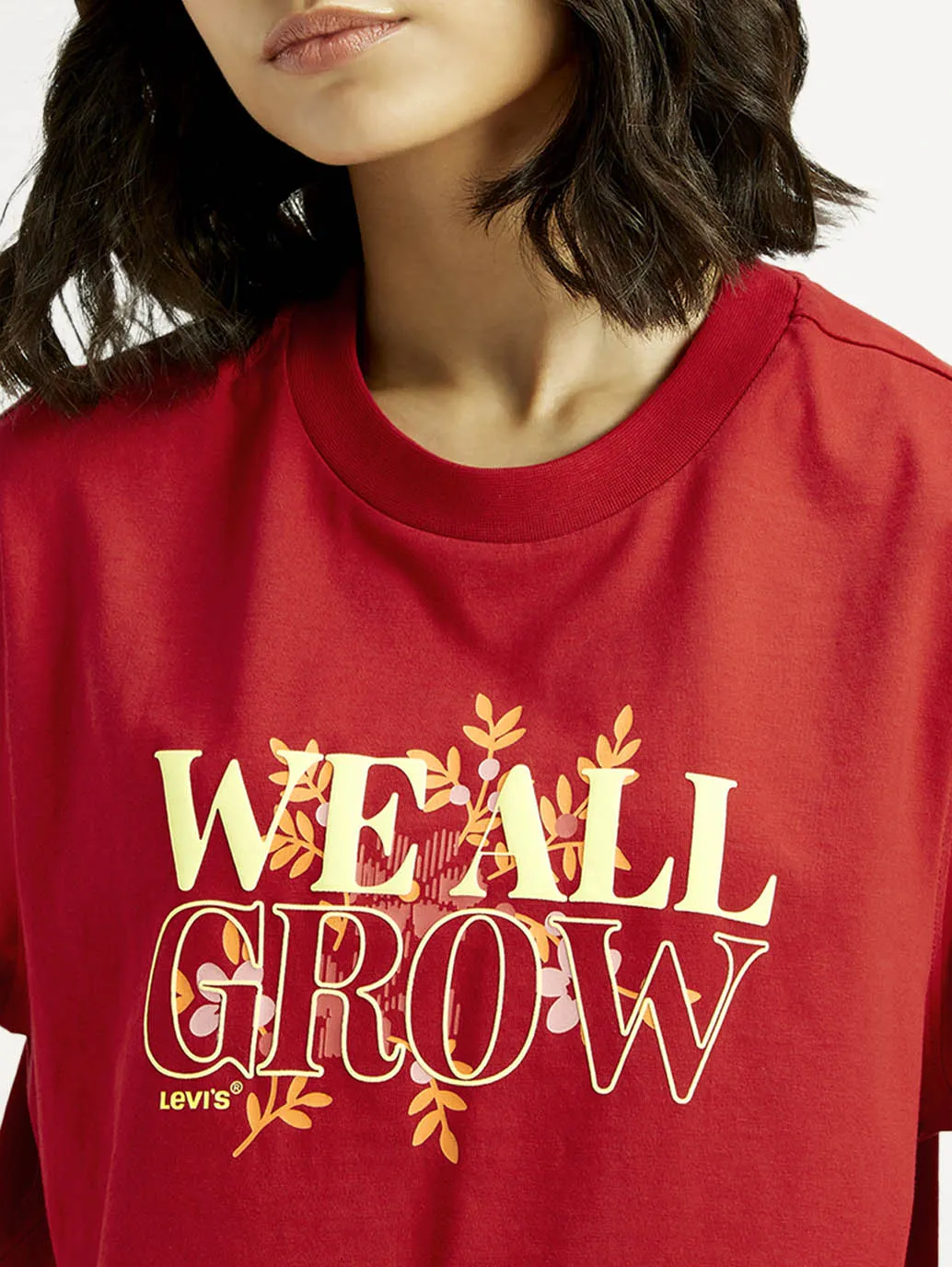 Customizable Easy Wear Style Women's Typographic Print Relaxed Fit T-shirt