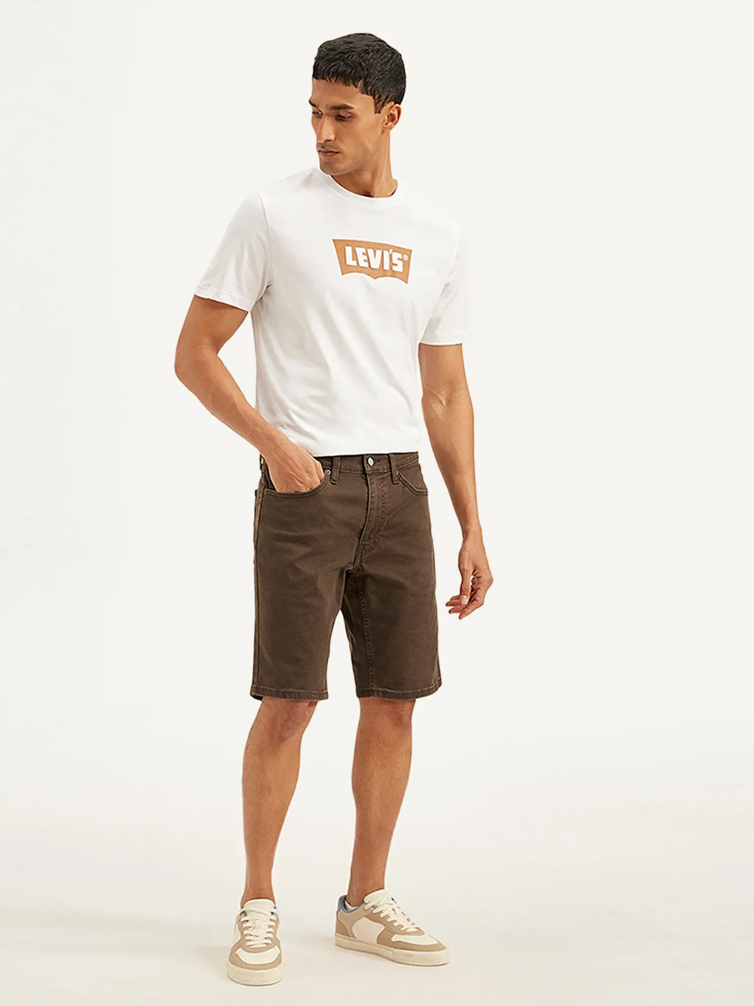 Anti Friction Seams Men's Brown Tapered Shorts
