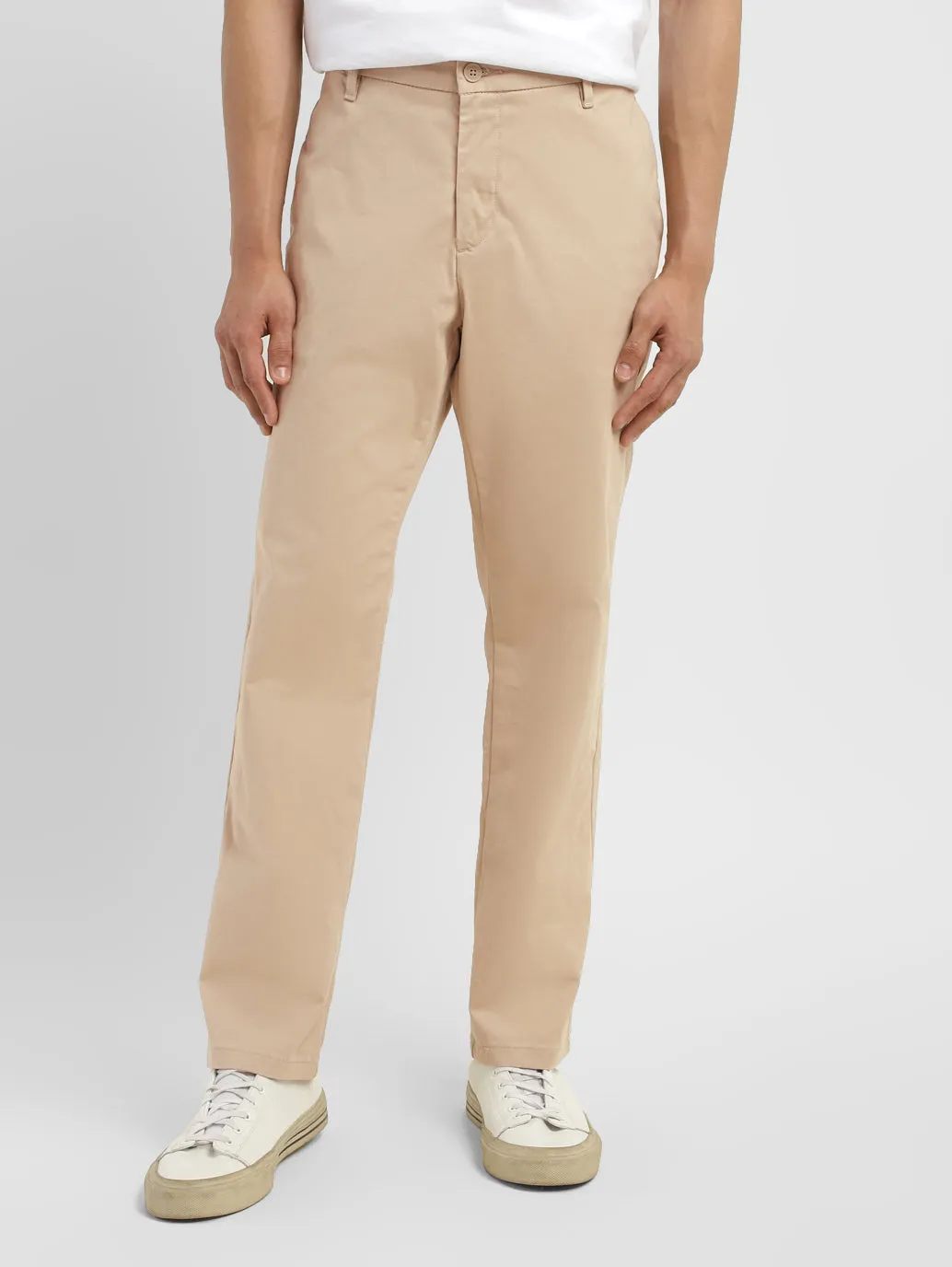 DoubleLayeredFabric Men's Grey Tapered Chinos