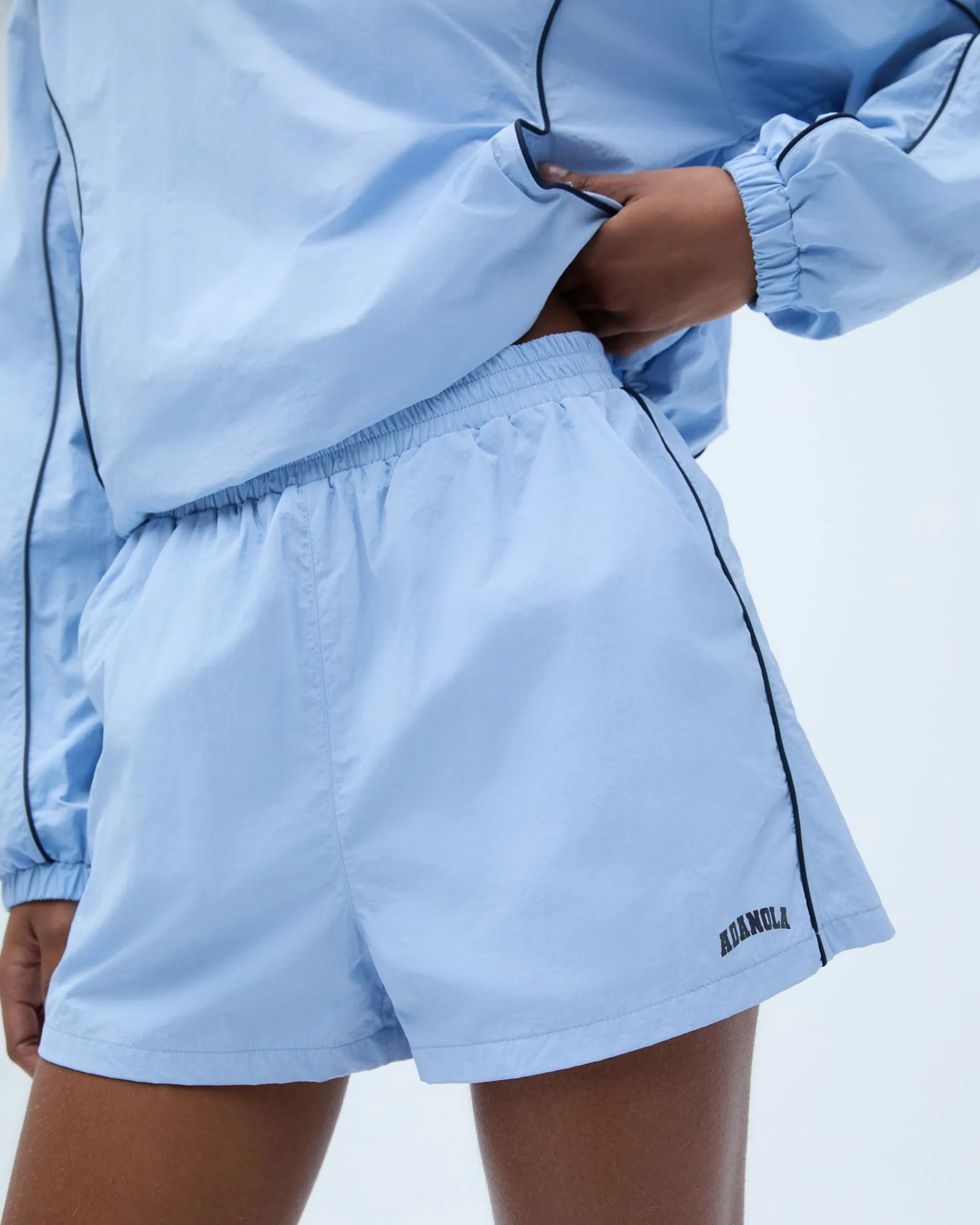 Varsity Track Short - Powder Blue Sun Protection Fabric