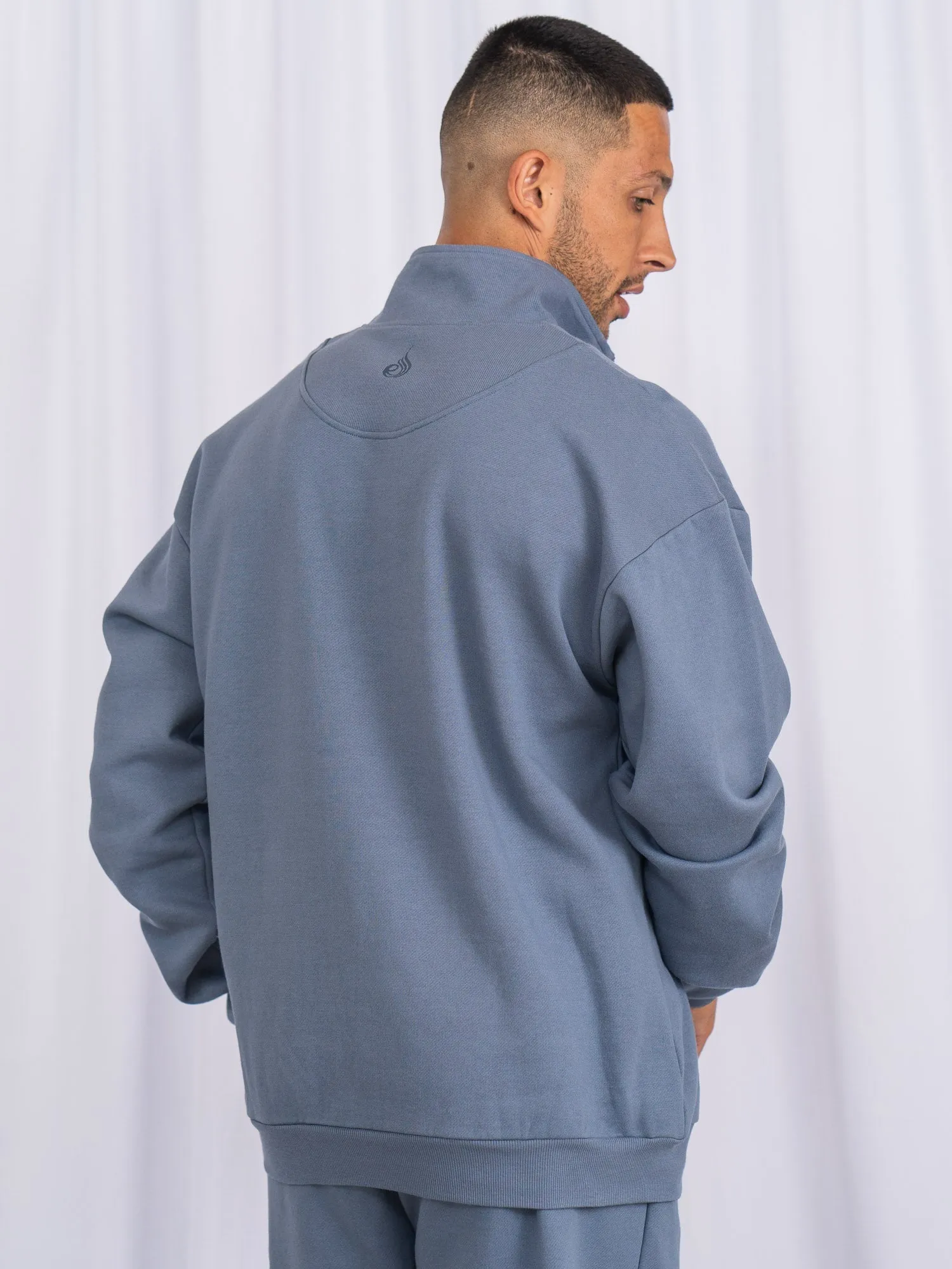 Unisex Half Zip Jumper - Denim Blue Odor Resistant Tech