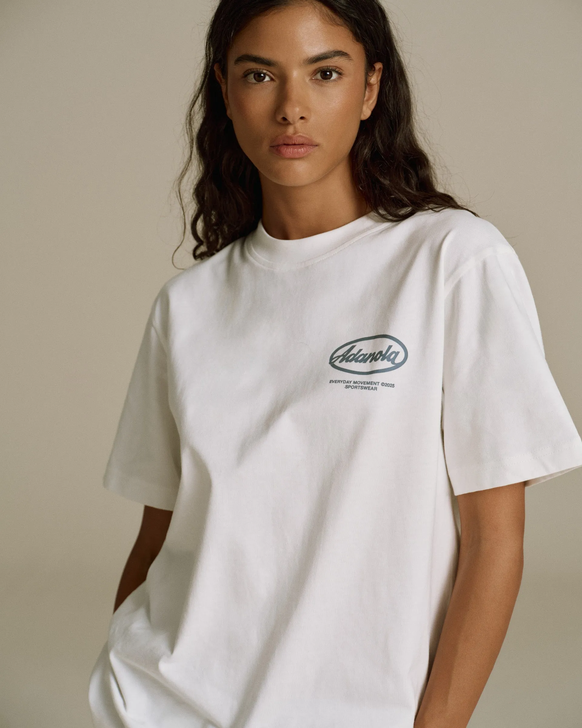 Signature Short Sleeve Oversized T-shirt - White Retro