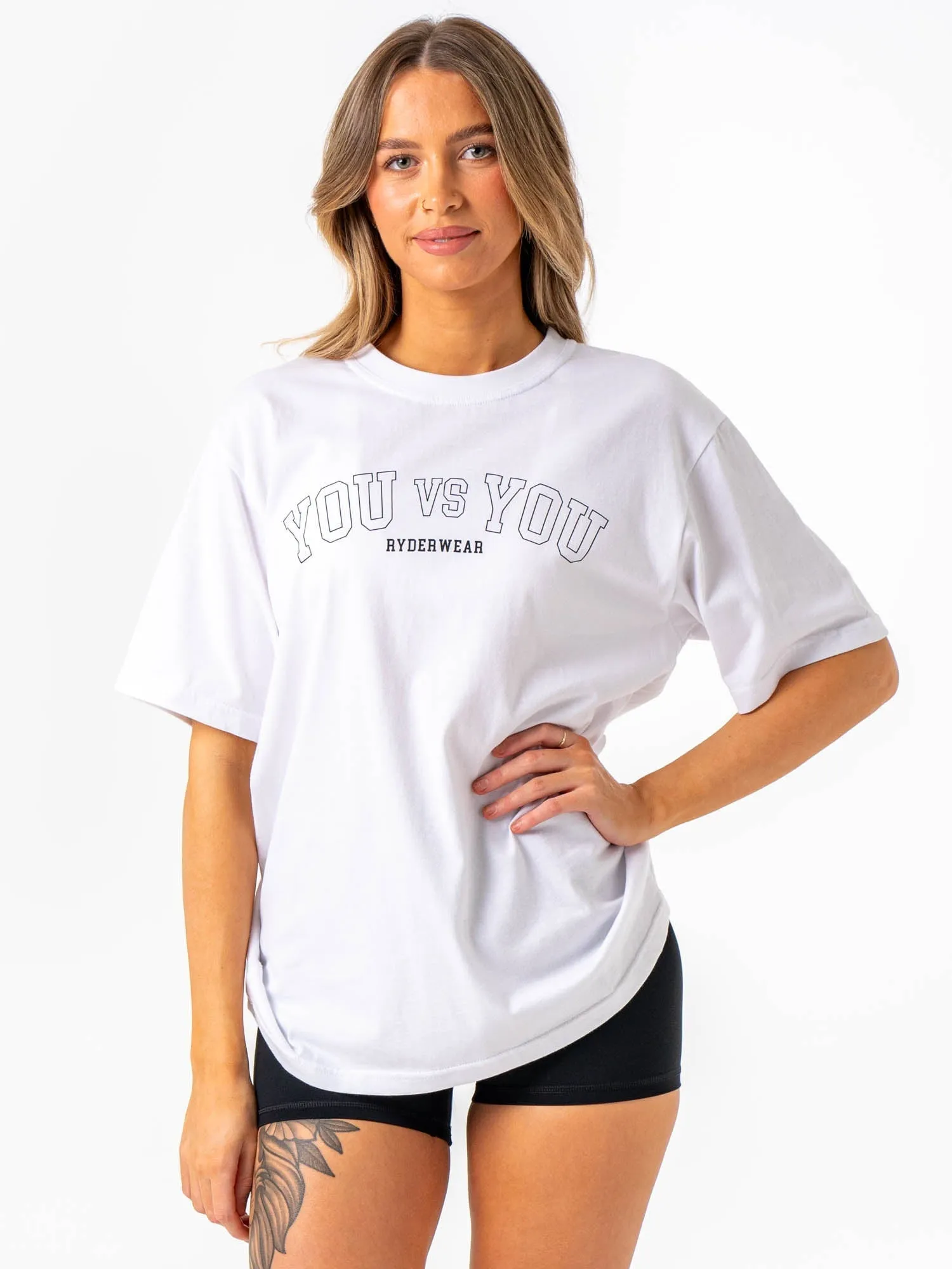 You vs You Oversized T-Shirt - White Anti Pilling Fabric Fade Resistant Coating