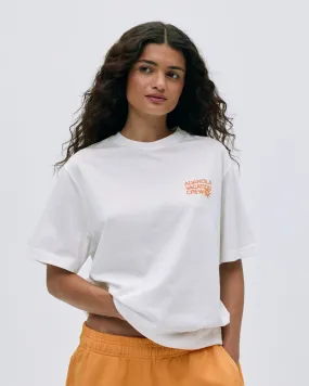 Vacation Lightweight T-shirt - White/Mango Orange Clean Cut Summer Fashion