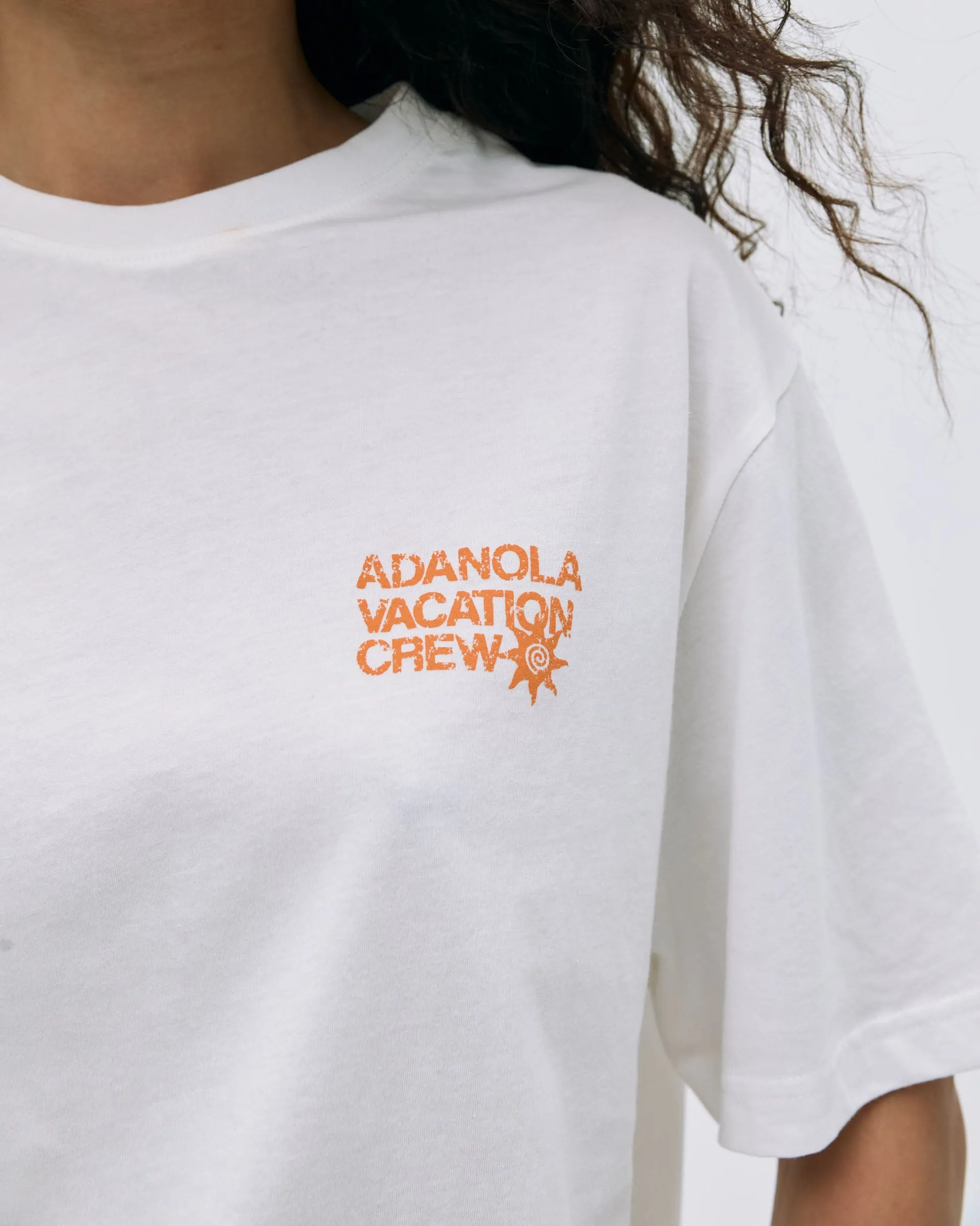 Vacation Lightweight T-shirt - White/Mango Orange Sporty Comfort Wear